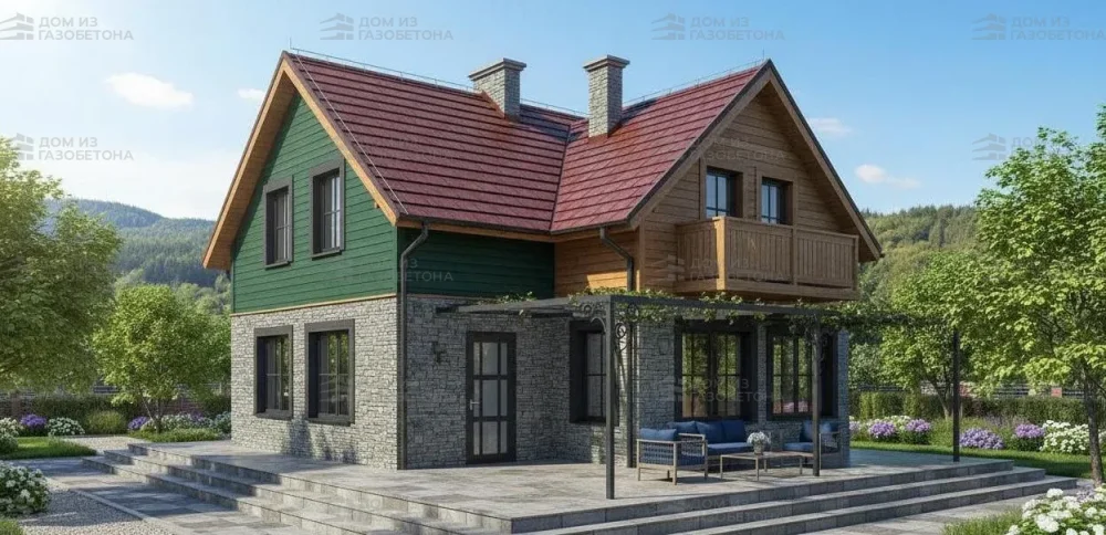 Проект Двухэтажный дом 12 на 9, 108 м2