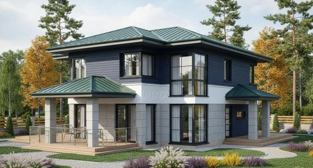 Проект Двухэтажный дом 15 на 17, 213 м2