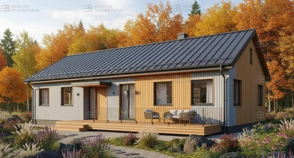 Проект Одноэтажный дом 13 на 18, 134 м2