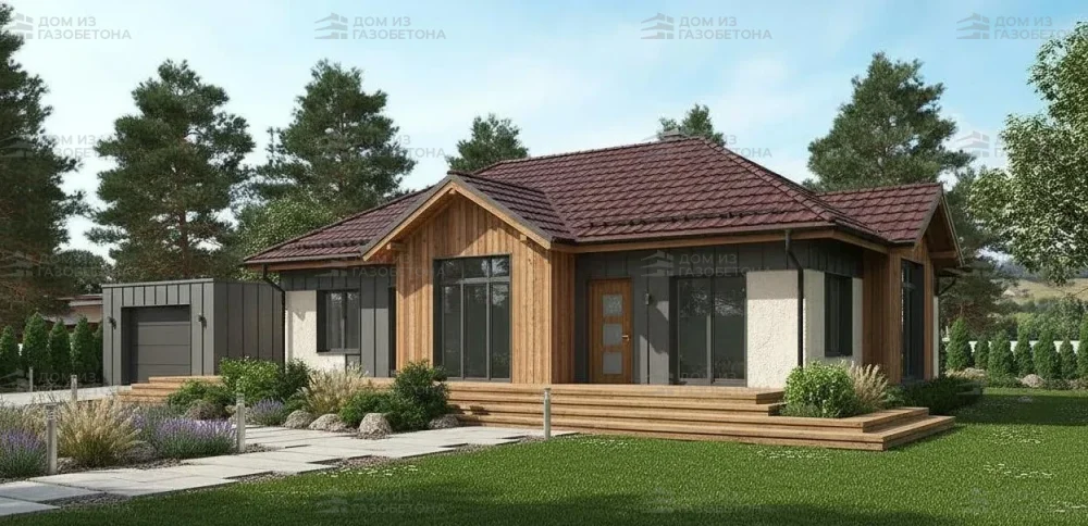 Проект Одноэтажный дом 17 на 21, 159 м2