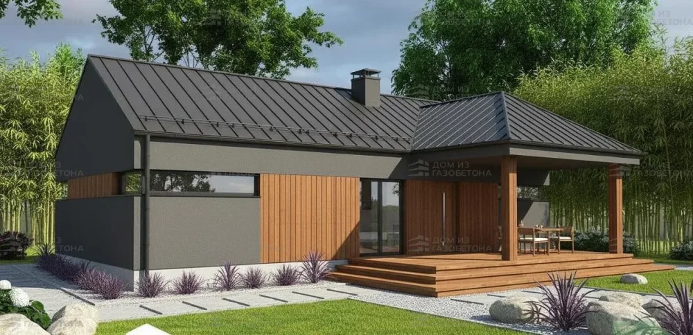 Проект Одноэтажный дом 13 на 12, 113 м2