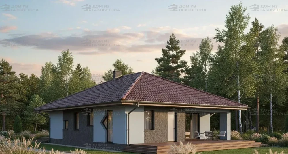 Проект Одноэтажный дом 12 на 17, 133 м2