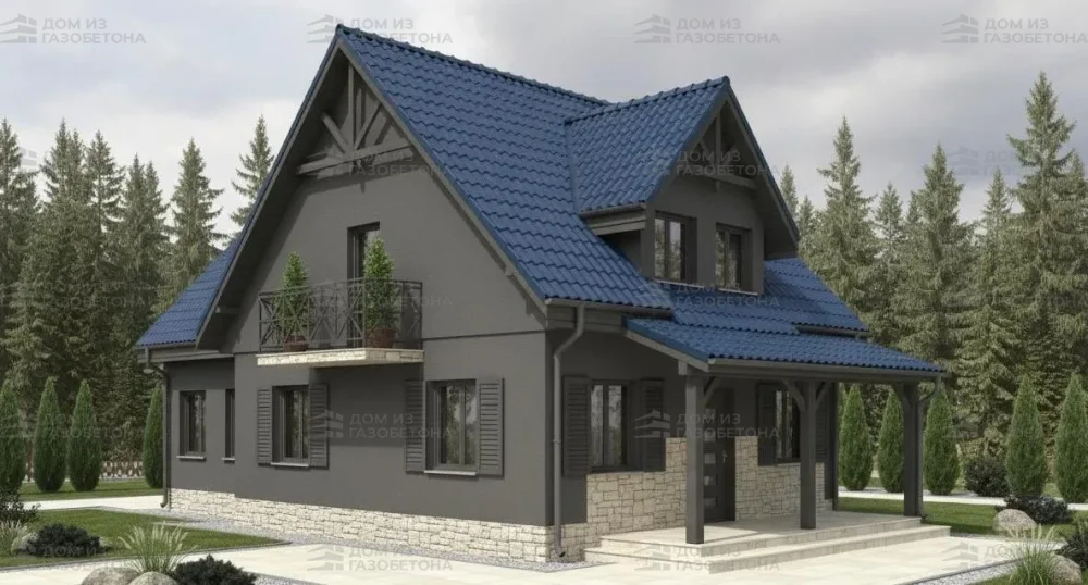 Проект Двухэтажный дом 12 на 7, 162 м2