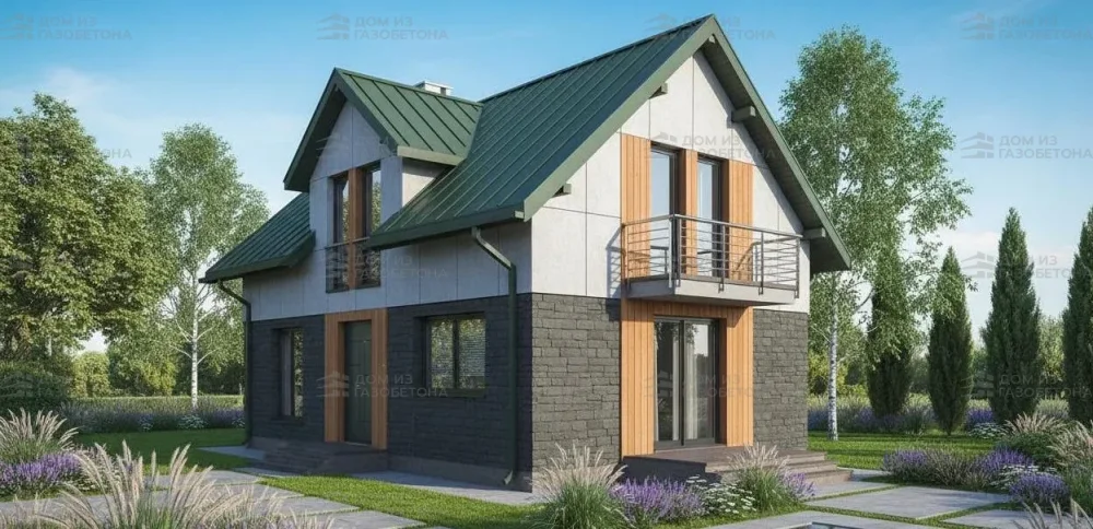 Проект Двухэтажный дом 8 на 7, 69 м2